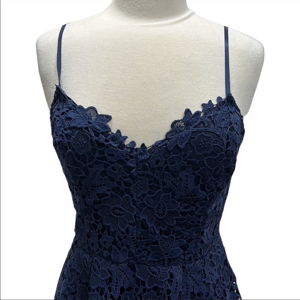 FIND - ASTR the Label Blue Lace Dress Size L - Picture 2 of 8